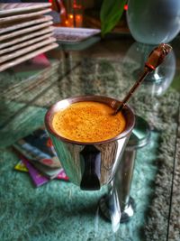 Close-up of drink on table