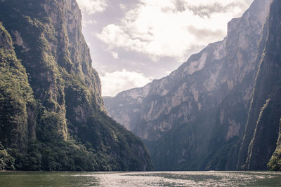 Scenic view of mountains against sky