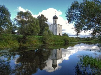 Reflection of buildings in water