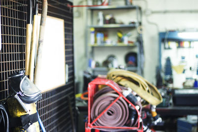 Interior of firefighter workshop