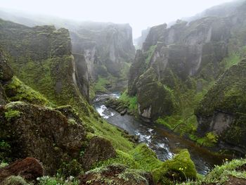 Scenic view of waterfall