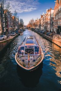 View of canal in city