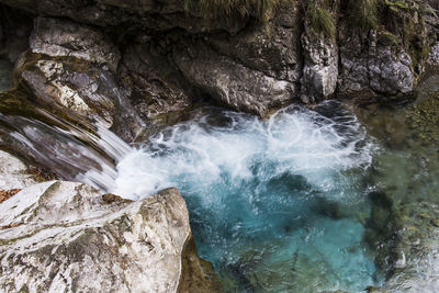 Scenic view of waterfall