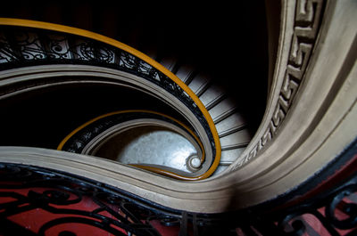 High angle view of spiral staircase