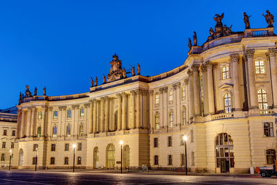 Old historic building at the unter den linden boulevard in berlin at night