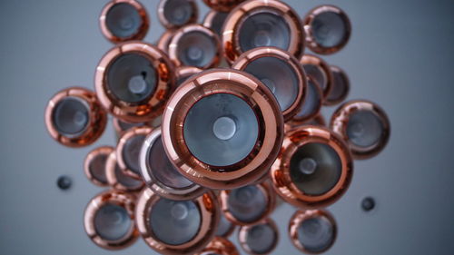 High angle view of camera on table