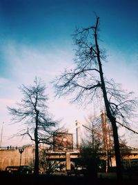 Low angle view of buildings against clear sky