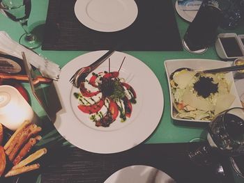 Close-up of food on table