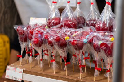 Close-up of food on table