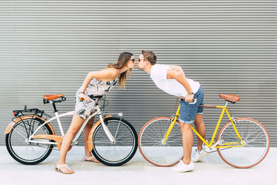 Bicycles on bicycle in city