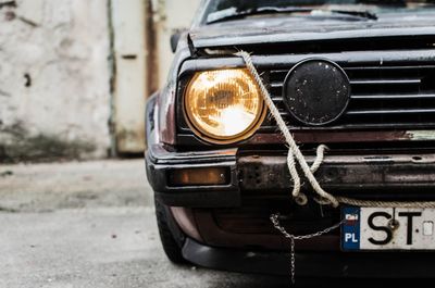 Close-up of vintage car