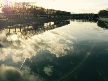 Reflection of trees in river