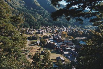 High angle view of townscape