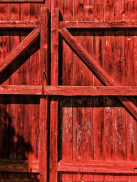 Full frame shot of red metallic structure