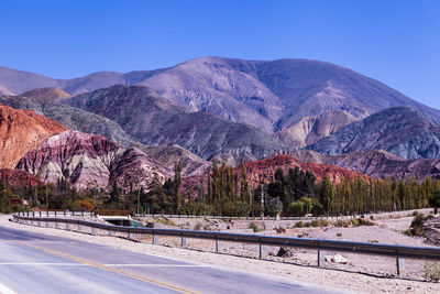 Scenic view of mountains against clear sky