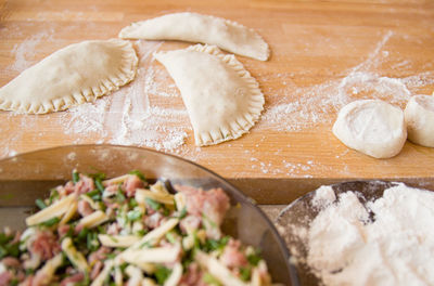 Close-up of food on cutting board