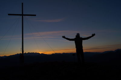 Silhouette of landscape at sunset