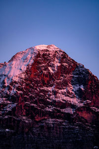 Eiger-mönch-jungfrau berner oberland mountains in their most beautiful and last sunset light.