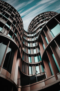 Low angle view of modern building against sky