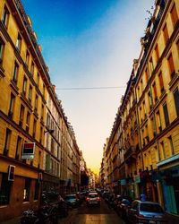 Low angle view of buildings in city