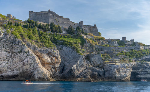 Doria castle at porto venere, a town at a coastal area in the province of la spezia in liguria