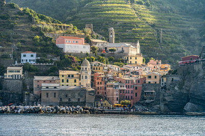 Scenery around vernazza, a small town at a coastal area named cinque terre in liguria