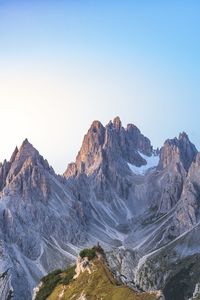 Scenic view of mountains against clear sky