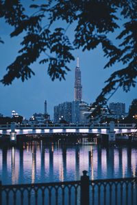 Reflection of buildings in river