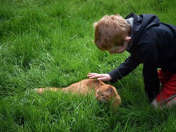 Boy on field