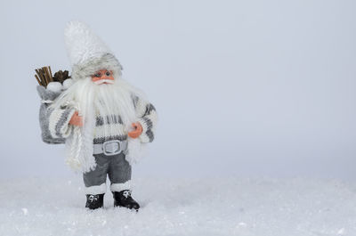 Rear view of person standing in snow