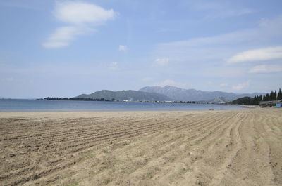 Scenic view of beach against sky