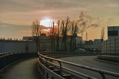 View of cityscape at sunset