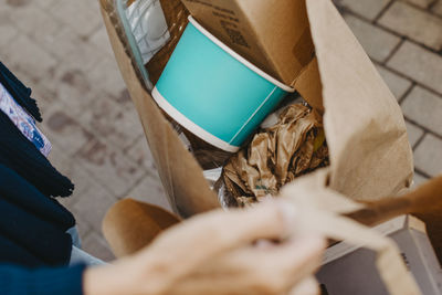 Paper bag with recycling