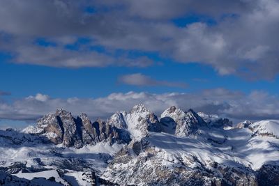 Snow covered mountain against sky