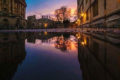 Reflection of buildings in river