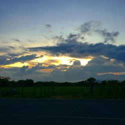 Country road at sunset