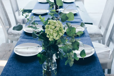 Close-up of flowers in vase on table