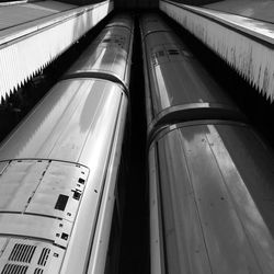 High angle view of train at railroad station