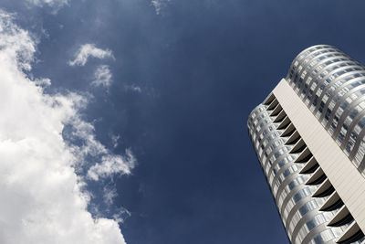 Low angle view of modern building against sky