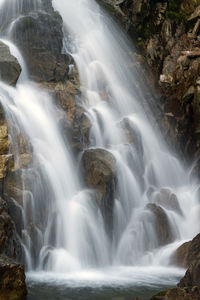 Low angle view of waterfall