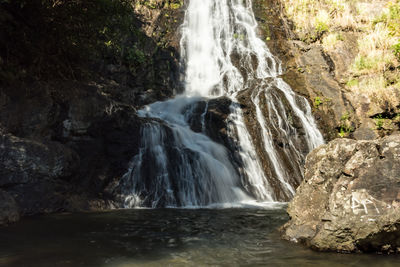 Scenic view of waterfall