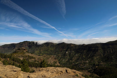 Scenic view of landscape against blue sky