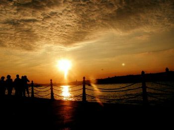 Scenic view of sea at sunset