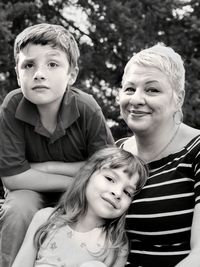 Portrait of grandmother with grandchildren