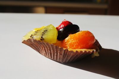 Close-up of dessert in plate on table