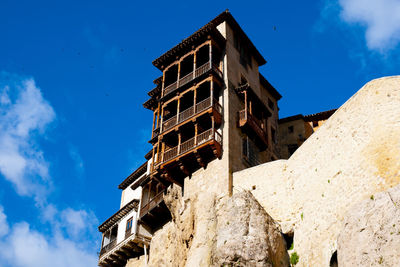 Low angle view of old building against sky