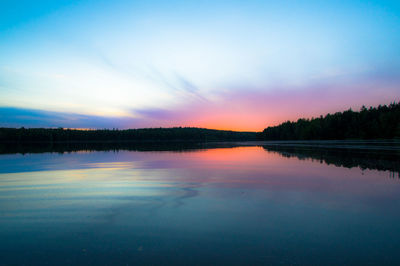 Scenic view of lake during sunset