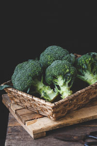 Close-up of wicker basket