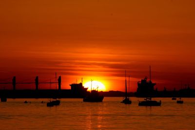 Scenic view of sunset over sea