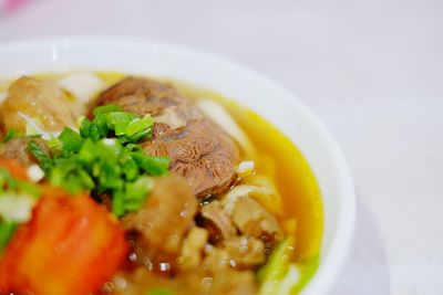Close-up of served food in bowl